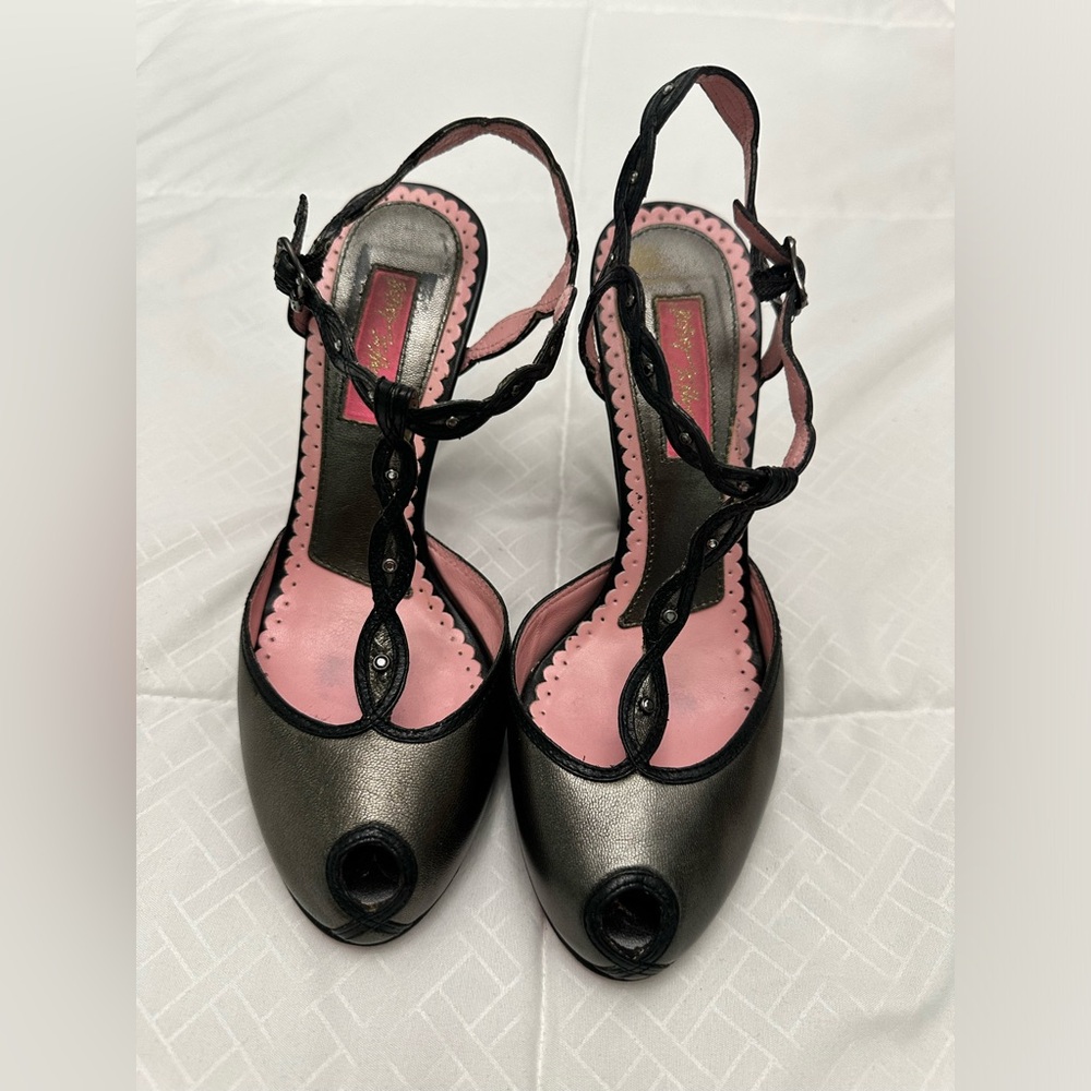 Betsey Johnson Peeptoe T-strap Heels